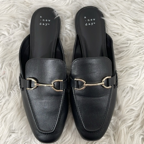 A NEW DAY SANDY MULE FLATS SIZE 8 BLACK - Picture 3 of 11